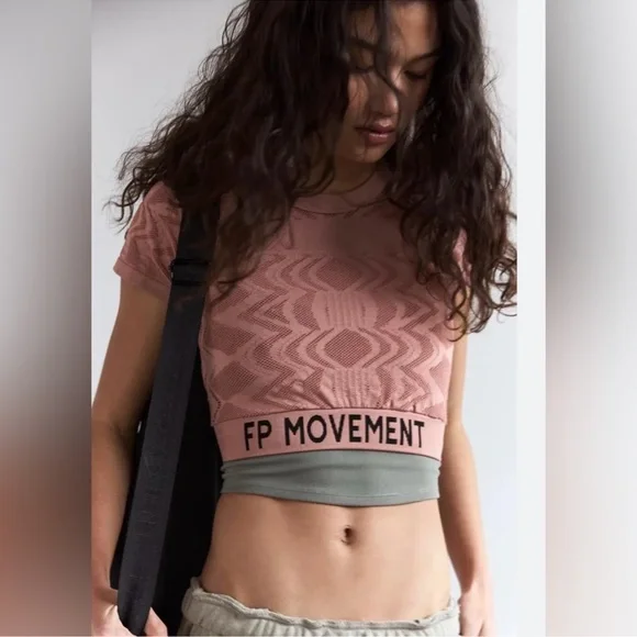 NWOT Free People Movement Run The Distance baby tee - Picture 1 of 4